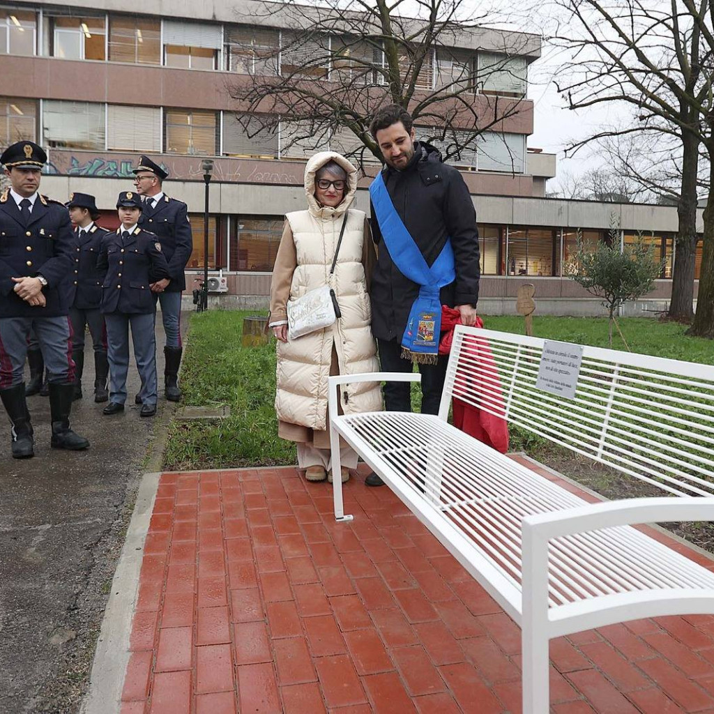 Gli agenti della Polizia Stradale, Elena Iori e il Presidente Zanni