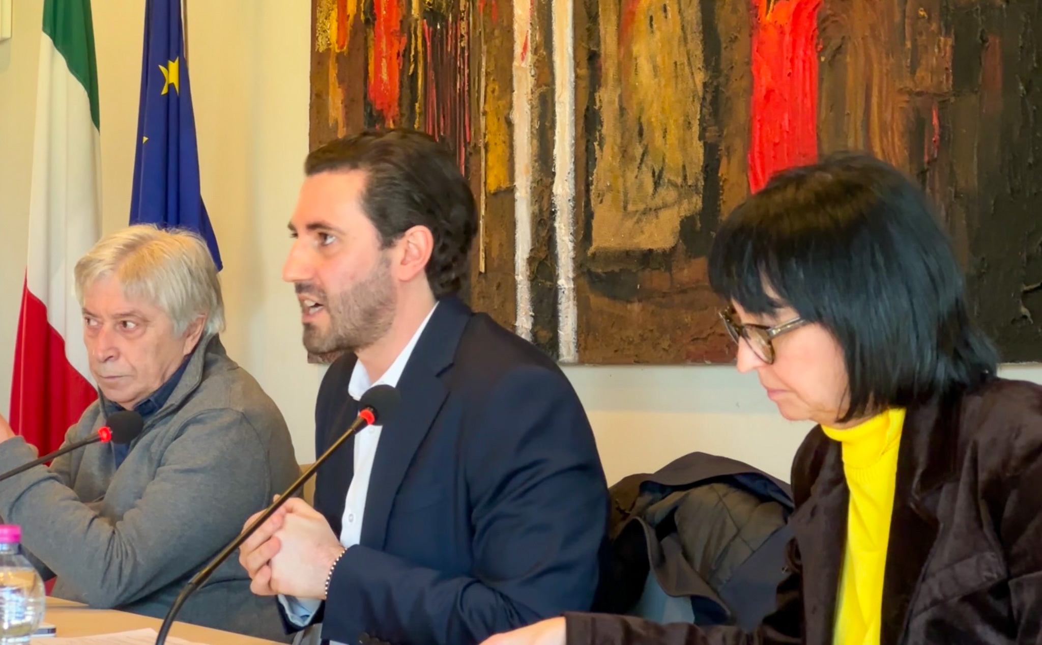 Da destra a sinistra, Vasco Errani, Presidente dell'Istituto Cervi, Giorgio Zanni, Presidente della Provincia di Reggio Emilia e Anna Lisa Garuti, Segretaria Generale della Provincia di Reggio Emilia