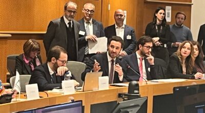 Giorgio Zanni durante il suo intervento al Parlamento Europeo