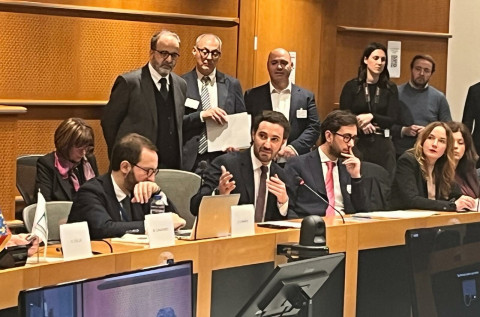 Giorgio Zanni durante il suo intervento al Parlamento Europeo