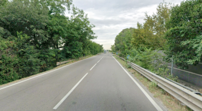 Il tratto di strada sul ponte oggetto dell'intervento