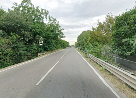 Il tratto di strada sul ponte oggetto dell'intervento