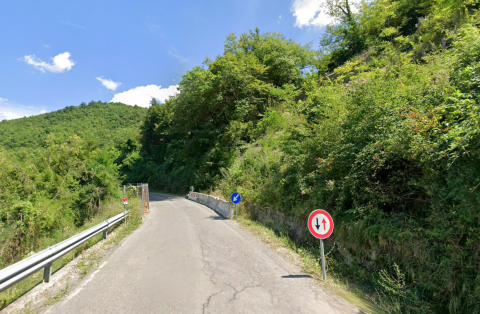 Il tratto interessato dall'intervento sulla SP 10
