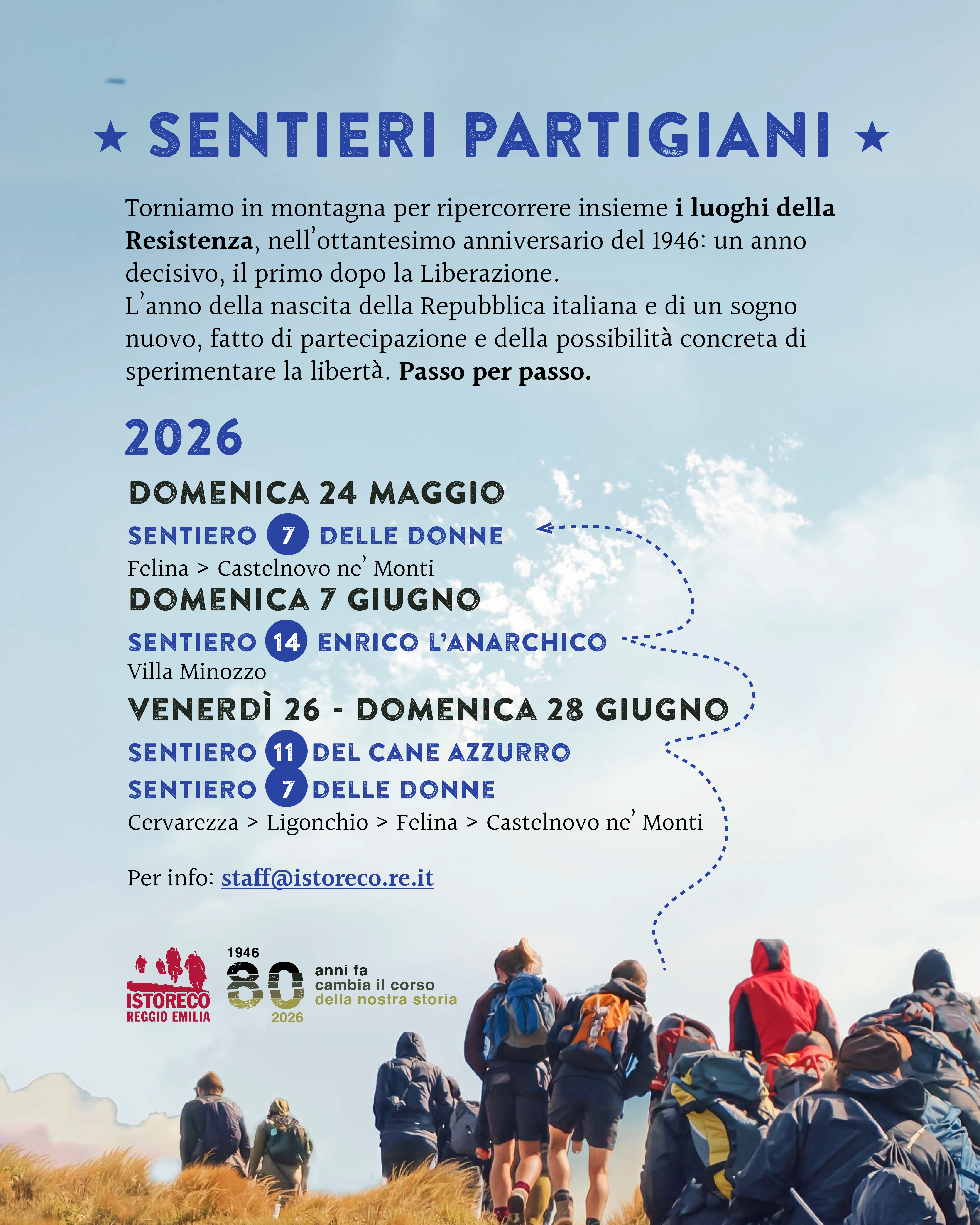 Il programma di "Sentieri Partigiani 2026"