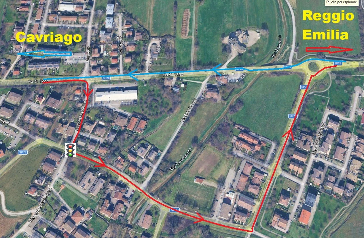 La mappa che mostra la viabilità istituita durante i lavori