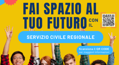 La grafica utilizzata per promuovere il servizio civile regionale 2026