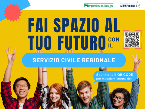 La grafica utilizzata per promuovere il servizio civile regionale 2026