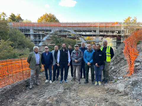 La visita del Presidente Zanni al cantiere del ponte sul Rio Goredo