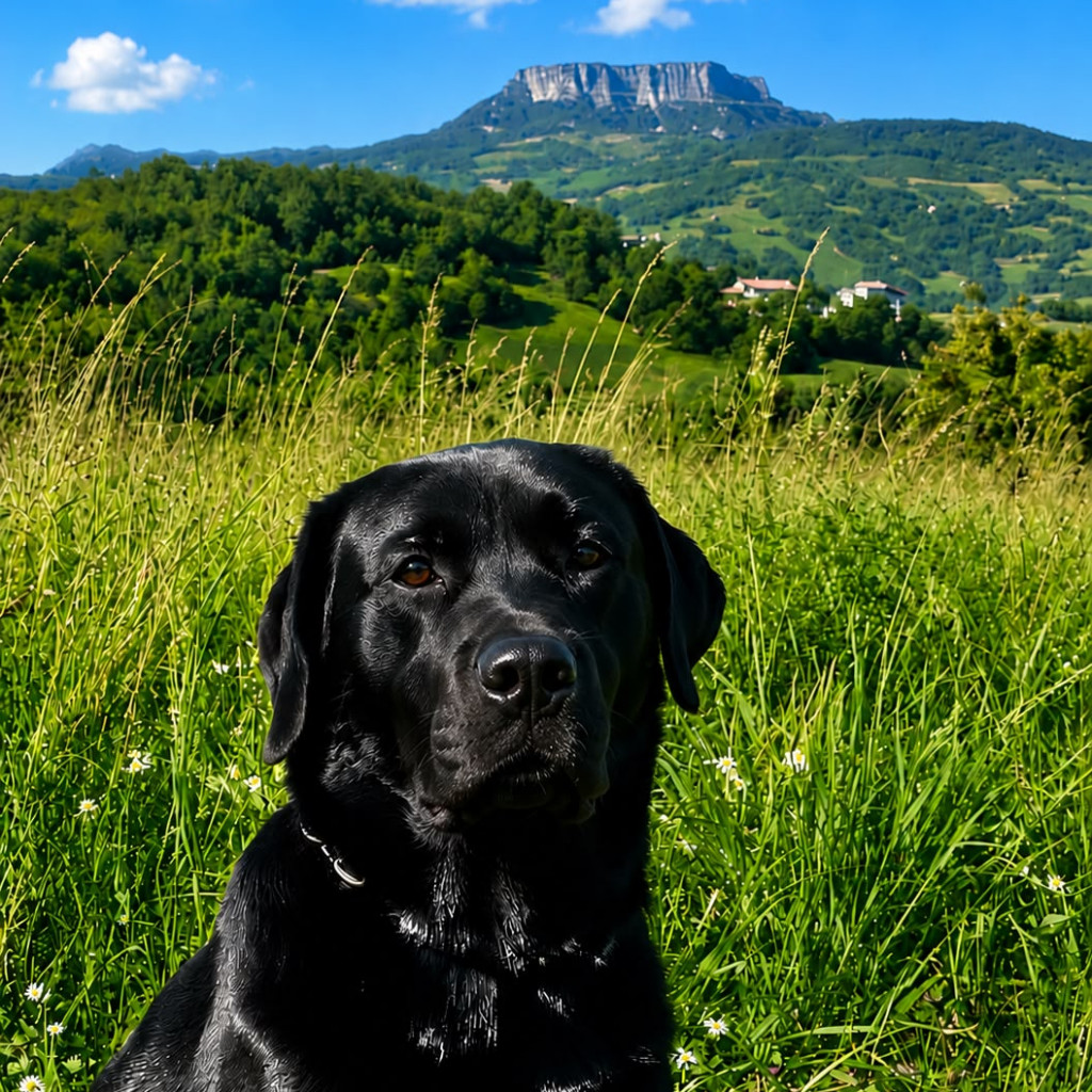 Leone, detto Leo, labrador della Polizia Locale Provinciale di Reggio Emilia, in servizio nell’unità cinofila.