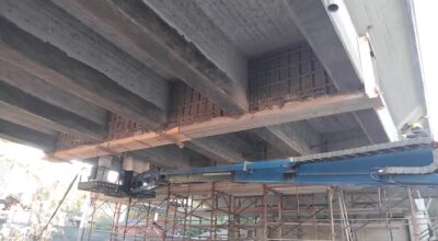 Il cantiere del ponte sul Rio Lavacchiello